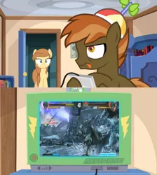 Size: 768x856 | Tagged: button mash, button mash plays, button's adventures, derpibooru import, exploitable meme, killer instinct, meme, obligatory pony, oc, oc:cream heart, safe, tv meme