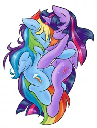 Size: 1280x1673 | Tagged: safe, artist:ambris, derpibooru import, rainbow dash, twilight sparkle, twilight sparkle (alicorn), alicorn, pony, female, lesbian, mare, shipping, tumblr, twidash