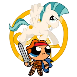 Size: 800x800 | Tagged: safe, artist:kleekay423, derpibooru import, ponified, pegasus, pony, greek mythology, hercules, pegasus (hercules), powerpuffified, style emulation, the powerpuff girls