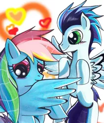 Size: 464x549 | Tagged: safe, artist:aurora-chiaro, derpibooru import, rainbow dash, soarin', female, male, shipping, soarindash, straight