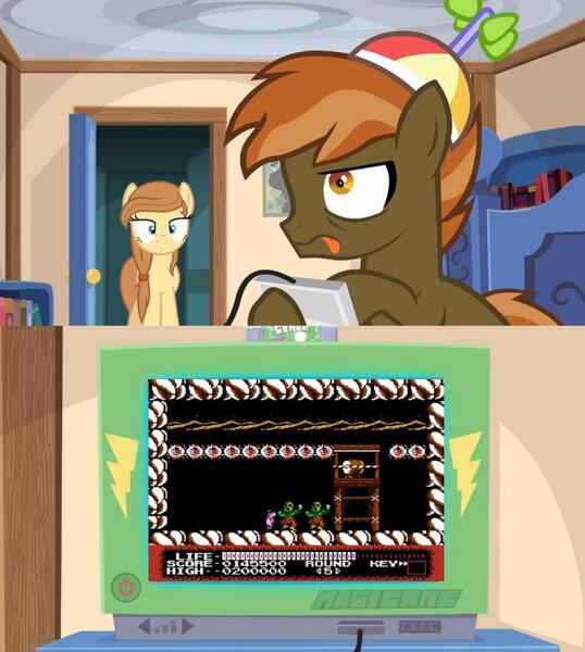 Size: 768x856 | Tagged: button mash, button mash plays, button's adventures, dancing, derpibooru import, exploitable meme, meme, monster party, obligatory pony, oc, oc:cream heart, safe, tv meme, undead, zombie