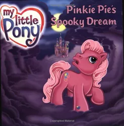 Size: 491x500 | Tagged: book, castle, celebration castle, cloud, cloudy, derpibooru import, dream, g3, moon, pinkie pie, pinkie pie's spooky dream, purple, safe, scary, spooky