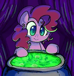 Size: 600x610 | Tagged: artist:swamp3rt, brew, cauldron, derpibooru import, friendship is witchcraft, pinkie pie, pinkie's brew, safe, solo