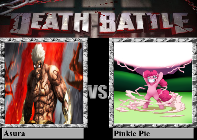 Size: 900x643 | Tagged: artist:revadiehard, asura, asura's wrath, death battle, derpibooru import, exploitable meme, meme, pinkie pie, safe, smile bomb, smile hd