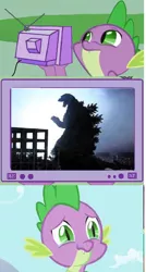 Size: 588x1100 | Tagged: crying, derpibooru import, exploitable meme, godzilla, godzilla junior, godzilla (series), godzilla vs destoroyah, kaiju, meme, obligatory pony, safe, spike, tears of joy, tv meme