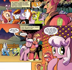 Size: 580x570 | Tagged: safe, artist:andypriceart, derpibooru import, idw, big macintosh, bittersweet (character), cheerilee, fleetfoot, observer (character), tealove, ponified, earth pony, pegasus, pony, zen and the art of gazebo repair, spoiler:comic, spoiler:comic10, background pony, behaving like a cat, big macintosh gets all the mares, butt, catfight, cheerimac, facehoof, female, fence, fringe, hissing, jack skellington, katie cook, male, mare, plot, sally, shipping, spaceballs the tag, stallion, straight, the nightmare before christmas