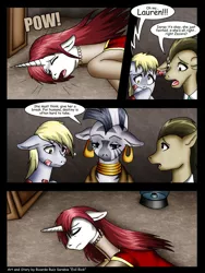 Size: 774x1032 | Tagged: safe, artist:evil-rick, derpibooru import, derpy hooves, doctor whooves, time turner, zecora, oc, pegasus, pony, zebra, comic:lauren's legacy, comic, female, mare