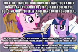 Size: 1024x683 | Tagged: safe, deleted from derpibooru, derpibooru import, princess cadance, twilight sparkle, alicorn, pony, unicorn, all-star superman, bed, bedtime story, book, cadance's bedtime stories, caption, duo, exploitable meme, female, filly, grant morrison, horn, image macro, looking up, meme, reading, superman, text, untranslatable scottish accent man, wings, younger