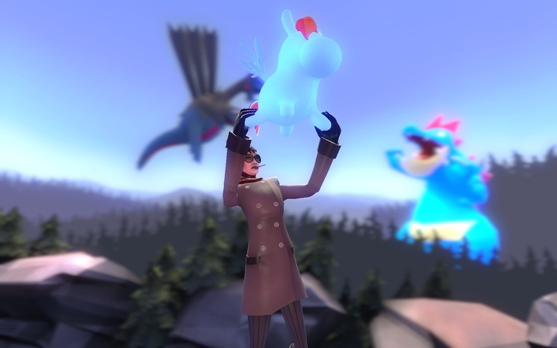 Size: 960x600 | Tagged: 3d, artist:pinkie diane roosevelt phd, balloon, balloonicorn, derpibooru import, feraligatr, gmod, hydreigon, nintendo, pokémon, rainbow dash, rule 63, safe, spy, team fortress 2