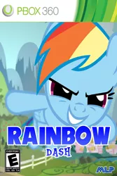 Size: 896x1338 | Tagged: 360, artist:flare-chaser, crossover, derpibooru import, fence, game, parody, rainbow dash, safe, smiling, solo, sonic 06, sonic the hedgehog (series), video game, xbox, xbox 360