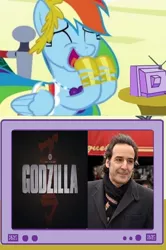 Size: 564x848 | Tagged: alexandre desplat, composer, derpibooru import, exploitable meme, godzilla 2014, godzilla (series), meme, obligatory pony, rainbow dash, safe, tv meme