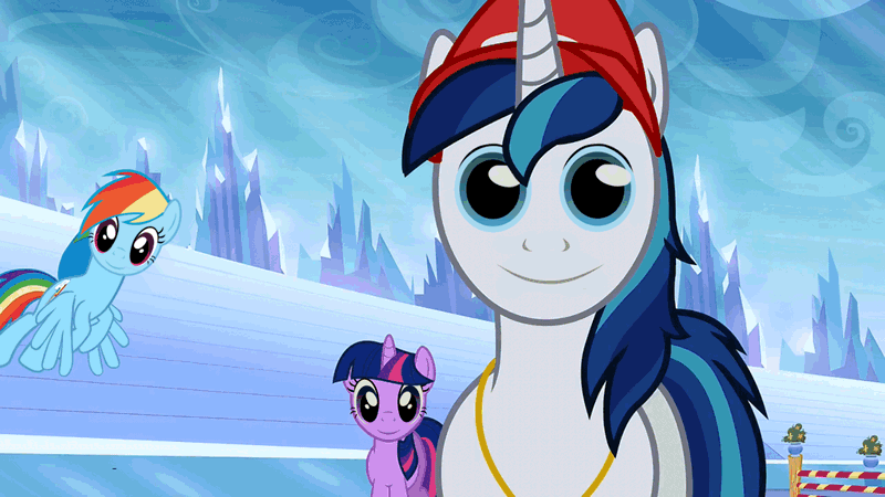 Size: 1024x576 | Tagged: animated, artist:dtkraus, creepy, derpibooru import, edit, flash sentry, fourth wall, it's not paranoia if he really is out to get you, meme, rainbow dash, safe, shining armor, twilight sparkle, twily face