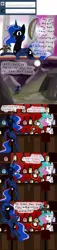 Size: 1280x5643 | Tagged: artist:talludde, ask the princess of night, bat, batman, bow, bowtie, bow (weapon), comic, cup, derpibooru import, food, magic, princess celestia, princess luna, safe, tea, teacup, teapot, telekinesis, tumblr