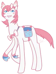 Size: 778x1026 | Tagged: safe, artist:ezilyn, derpibooru import, ponified, pony, sylveon, bag, ninfia, nymphia, pokémon, pokémon x and y, saddle bag, solo