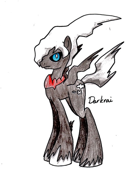 Size: 1497x2187 | Tagged: safe, artist:minty-red, derpibooru import, ponified, darkrai, pony, pokémon, solo