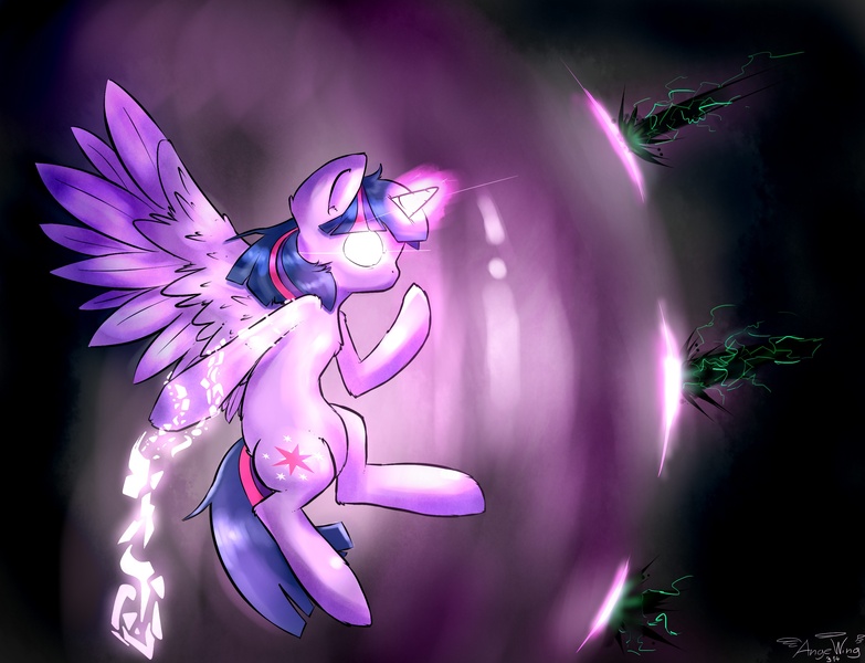 Size: 3000x2300 | Tagged: safe, artist:angelwing314, derpibooru import, twilight sparkle, twilight sparkle (alicorn), alicorn, pony, female, force field, magic, mare, shield, solo