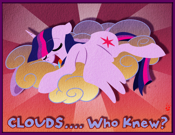 Size: 600x464 | Tagged: safe, artist:bunnimation, derpibooru import, twilight sparkle, twilight sparkle (alicorn), alicorn, pony, cloud, drool, female, floppy ears, mare, sleeping, solo