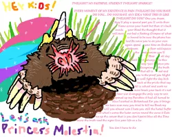 Size: 680x545 | Tagged: artist:captain_fruitslime, crying inside, derpibooru import, everything is sorrow, mole, mole (animal), ms paint, princess celestia, princess mole-stia, princess molestia, pun, sad, safe, song reference, star-nosed mole, the boo radleys