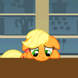 Size: 480x480 | Tagged: a bird in the hoof, animated, apple fritter (food), applejack, cake, carrot cake, cropped, derpibooru import, floppy ears, food, open mouth, reversed, safe, salad, sandwich, screencap