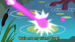 Size: 427x240 | Tagged: caption, derpibooru import, duwang, frog, image macro, jojo's bizarre adventure, orange frog, safe, subtitles, text