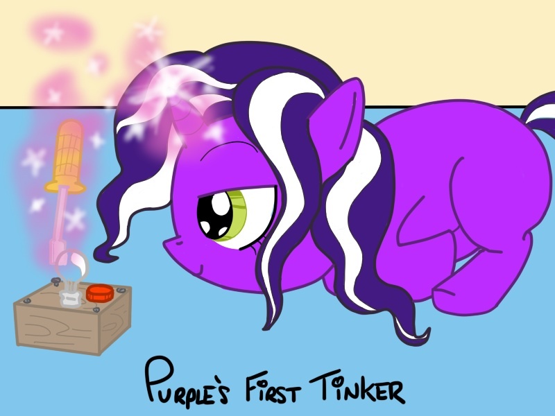 Size: 800x600 | Tagged: safe, artist:cptscoot, derpibooru import, oc, oc:purple tinker, ponified, unofficial characters only, pony, cute, dexter's laboratory, female, filly, solo