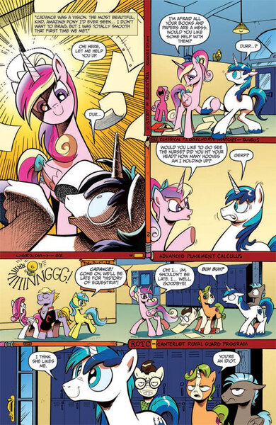Size: 630x969 | Tagged: safe, derpibooru import, idw, 8-bit (character), buck withers, diamond rose, gaffer, gizmo, lemony gem, princess cadance, shining armor, alicorn, earth pony, pegasus, pony, unicorn, neigh anything, spoiler:comic, spoiler:comic11, advertisement, cadance was a vision, female, idw advertisement, male, mare, meme, meme origin, preview, stallion