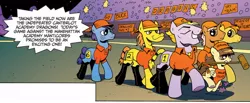 Size: 1018x421 | Tagged: buck withers, derpibooru import, flank thrasher, idw, m*a*s*h, m.a.s.h, polo, safe, spoiler:comic, spoiler:comic11, sports, wild fire