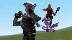 Size: 1192x670 | Tagged: safe, artist:fezwearingdoctor, derpibooru import, twilight sparkle, twilight sparkle (alicorn), alicorn, pony, robot, 3d, engineer, female, gmod, heavy, mare, team fortress 2