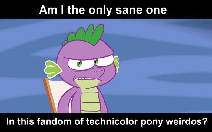 Size: 700x438 | Tagged: bronybait, caption, derpibooru import, image macro, .mov, pony.mov, safe, sane, sanity, solo, spike, talking to viewer, text, that's spike