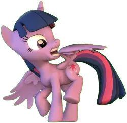 Size: 1081x1041 | Tagged: safe, artist:drdicksamazingstick, derpibooru import, twilight sparkle, twilight sparkle (alicorn), alicorn, pony, 3d, grooming, nose wrinkle, preening, solo, source filmmaker