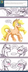 Size: 550x1383 | Tagged: dead source, suggestive, artist:johnjoseco, derpibooru import, applejack, big macintosh, princess celestia, alicorn, pony, ask gaming princess luna, ask princess molestia, princess molestia, applejack (male), blushing, comic, gay, image, implied incest, male, png, rule 63