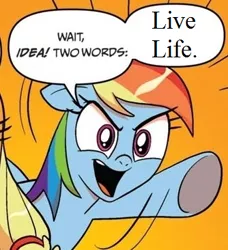 Size: 334x366 | Tagged: crossover, crush 40, derpibooru import, exploitable meme, live life, meme, obligatory pony, rainbow dash, safe, song, sonic and the black knight, sonic the hedgehog (series), two words meme