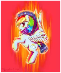 Size: 820x974 | Tagged: artist:nauticalsparrow, dead source, derpibooru import, oc, oc:sunrise brisk, offspring, parent:rainbow dash, parent:soarin', parents:soarindash, rearing, safe, solo, unofficial characters only