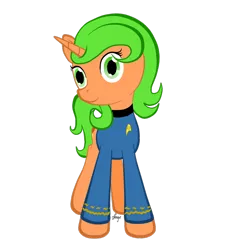 Size: 730x800 | Tagged: safe, artist:hengebellika, derpibooru import, oc, unofficial characters only, pony, unicorn, solo, star trek, star trek (tos)