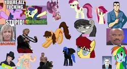 Size: 2000x1088 | Tagged: suggestive, derpibooru import, bon bon, octavia melody, rainbow dash, roseluck, sweetie drops, twilight sparkle, oc, oc:maría teresa de los ponyos paguetti, bat pony, bear, cat, human, equestria girls, 4chan, billy joe armstrong, caption, clothes, glasses, green day, gustavo cerati, hoofbeat, image macro, implying, irl, irl human, meme, n40 mare, necktie, photo, steve harvey, stretching, suit, takakazu abe, text, vulgar, wat, ya es hora, yaranaika, ñ