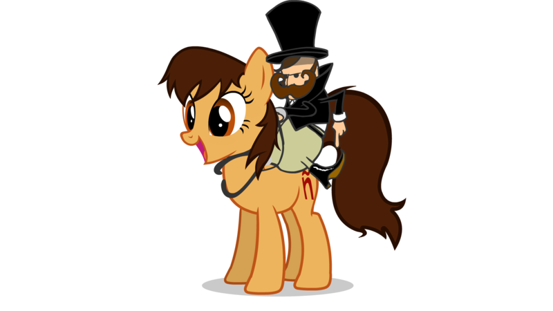 Size: 1920x1080 | Tagged: safe, artist:eirexe, derpibooru import, oc, oc:maría teresa de los ponyos paguetti, ponified, pony, 4chan, amazing horse, hat, riding, simple background, top hat, transparent background, vector, ya es hora, ñ