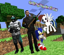 Size: 964x828 | Tagged: 3d, artist:dbuilder, combine, crossover, derpibooru import, gmod, half-life, human, minecraft, oc, request, safe, sonic the hedgehog, sonic the hedgehog (series), unofficial characters only