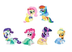 Size: 1024x740 | Tagged: safe, derpibooru import, applejack, fluttershy, pinkie pie, rainbow dash, rarity, twilight sparkle, twilight sparkle (alicorn), alicorn, pony, disney, disney princesses, mane six