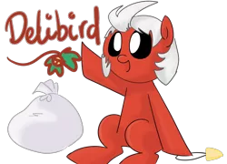 Size: 1500x1080 | Tagged: safe, artist:minty-red, derpibooru import, ponified, delibird, pony, pokémon, solo