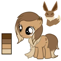 Size: 500x500 | Tagged: safe, artist:kurofa, derpibooru import, oc, ponified, unofficial characters only, eevee, pony, eevee as a cutie mark, female, filly, palette, pokémon, simple background, solo