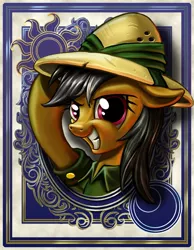 Size: 700x900 | Tagged: artist:harwick, bust, daring do, derpibooru import, harwick's sun/moon portraits, portrait, safe, solo