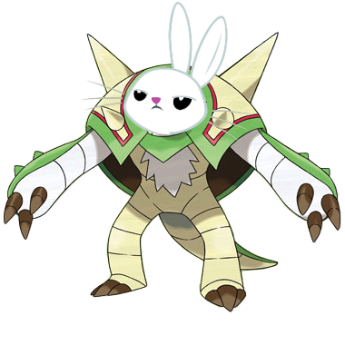 Size: 380x380 | Tagged: angel bunny, animal, chesnaught, derpibooru import, edit, pokémon, pokémon x and y, rabbit, safe, wat