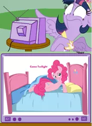 Size: 565x771 | Tagged: safe, derpibooru import, pinkie pie, twilight sparkle, twilight sparkle (alicorn), alicorn, pony, exploitable meme, female, lesbian, mare, meme, obligatory pony, semi-vulgar, shipping, tv meme, twinkie