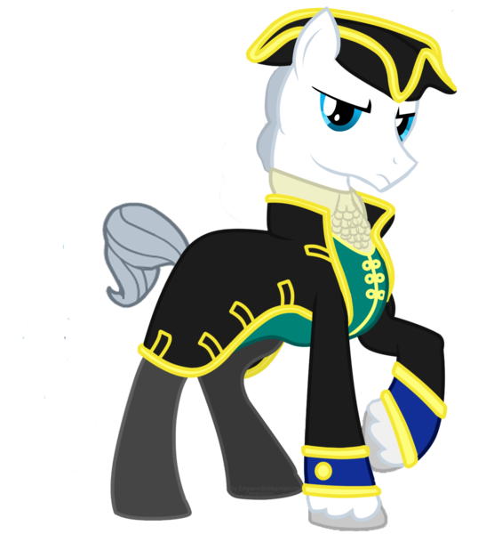 Size: 1300x1450 | Tagged: safe, artist:emperorbobby, derpibooru import, oc, unofficial characters only, earth pony, pony, antagonist, at world's end, clothes, coat, cutler beckett, dead man's chest, hat, lord, male, pirates of the caribbean, simple background, solo, stallion, transparent background, tricorne, vector