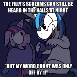 Size: 700x700 | Tagged: derpibooru import, exploitable meme, female, filly, filly twilight sparkle, flashlight (object), meme, safe, shining armor, shining's scary stories, twilight sparkle, younger