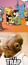 Size: 372x844 | Tagged: admiral ackbar, comic, crossdressing, derpibooru import, flank thrasher, gizmo, idw, it's a trap, meme, safe, spoiler