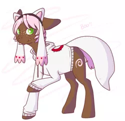 Size: 526x507 | Tagged: safe, artist:bajingzang, derpibooru import, oc, unofficial characters only, earth pony, pony, clothes, cosplay, costume, incubator (species), kyubey, puella magi madoka magica, solo