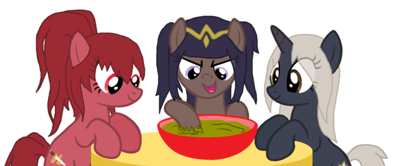 Size: 1024x432 | Tagged: safe, artist:superbashsisters, derpibooru import, ponified, pony, anna (fire emblem), fire emblem, fire emblem: awakening, tharja