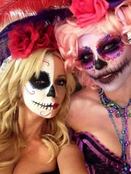 Size: 600x800 | Tagged: artist:naomi priestley, barely pony related, derpibooru import, dia de los muertos, día de muertos, face paint, human, irl, irl human, photo, safe, show staff, tara strong