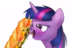 Size: 500x342 | Tagged: derpibooru import, edit, food, not porn, sandwich, sandwich censorship, solo, suggestive, that's not mayonnaise, twilight sparkle